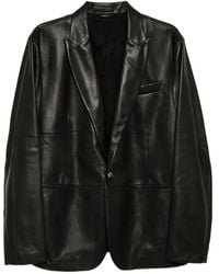 Giorgio Armani - Leather Blazer - Lyst