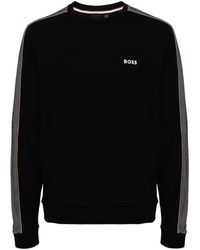 BOSS - Sweatshirt mit Logo-Stickerei - Lyst