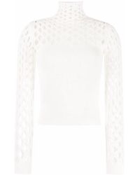 Valentino Garavani - Open-Knit Roll-Neck Top - Lyst