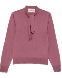 Valentino Garavani - Tie-Neck Button-Up Polo Shirt - Lyst