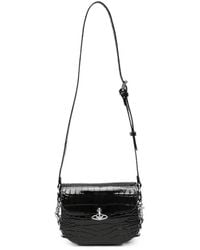 Vivienne Westwood - Hunter Flap Croc-Embossed Mini Crossbody Bag - Lyst