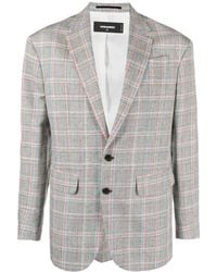 DSquared² - Plaid-Pattern Single-Breasted Blazer - Lyst