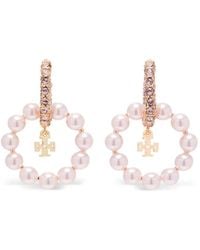 Tory Burch - Moondance Pearl Hoop Earrings - Lyst