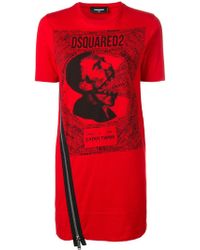 DSquared² Print Shift Dress - Rood