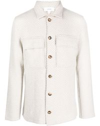 Lardini - Herringbone Wool-blend Shirt Jacket - Lyst