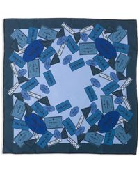 Prada - Printed Twill Scarf - Lyst