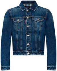 DSquared² - Dark Highlight Mini Front Jean Jacket - Lyst