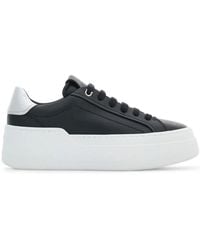 Ferragamo - Logo-Patch Leather Sneakers - Lyst
