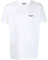 Balmain - Katoenen T-Shirt Met Geborduurd Logo - Lyst