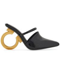 Ferragamo - Elina 70mm Sculpted-heel Leather Mules - Lyst
