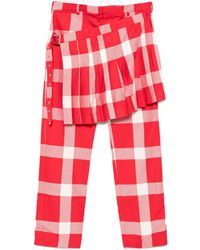 Charles Jeffrey - Pleated-Panel Checked Trousers - Lyst
