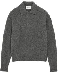 Ami Paris - Wool And Alpaca Polo With Ami Embroidery - Lyst