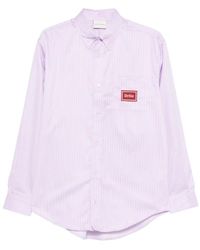 Drole de Monsieur - Gestreiftes Hemd Mit Logo-Patch - Lyst
