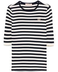 Twinset - Striped Short-Sleeve T-Shirt - Lyst