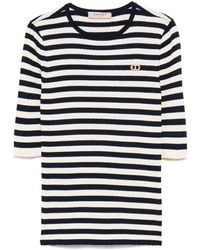 Twinset - Striped Short-Sleeve T-Shirt - Lyst