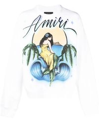 Amiri - Mermaid Logo-Print Crew-Neck Sweatshirt - Lyst