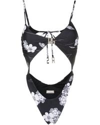 Amir Slama - Floral-Print Cut-Out Detailing Swimsuit - Lyst