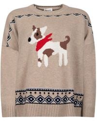 Weekend by Maxmara - Dog-Intarsia Fair Isle-Knit Sweater - Lyst