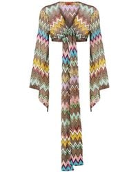 Missoni - Long-Sleeved Wrap Top - Lyst
