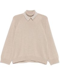 Brunello Cucinelli - High-Neck Raglan-Sleeves Sweater - Lyst