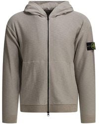Stone Island - Logo-Patch Zip-Up Hoodie - Lyst