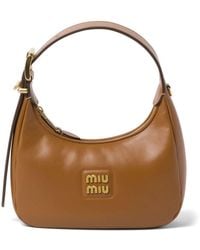 Miu Miu - Logo-plaque Leather Shoulder Bag - Lyst