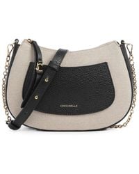 Coccinelle - Grained-Leather Canvas Shoulder Bag - Lyst