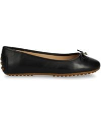 Ralph Lauren - Bow-Detail Leather Ballerina Shoes - Lyst