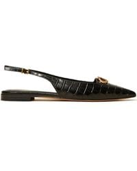 Twinset - Crocodile-Print Slingback Mules - Lyst