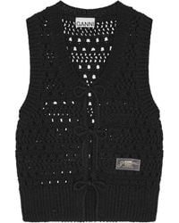 Ganni - Open-Knit Cardigan - Lyst
