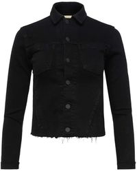 L'Agence - Janelle Raw-Cut Denim Jacket - Lyst