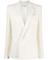 Saint Laurent Blazer Met Dubbele Rij Knopen - Wit