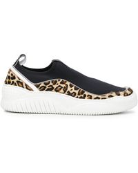 Just Cavalli Leopard print contrast sneakers - Noir