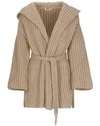 Kangra - Ribbed-Knit Hooded Cardigan - Lyst