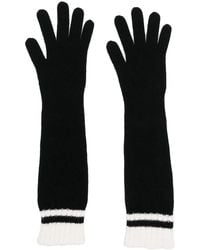 Alberta Ferretti - Ribbed-Knit Long-Length Gloves - Lyst