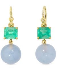 Irene Neuwirth - Gumball Emerald And Chalcedony Earrings - Lyst