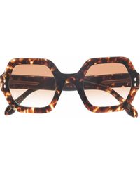 Isabel Marant - Tortoiseshell Hexagonal-Frame Sunglasses - Lyst