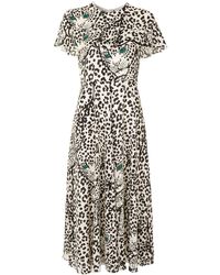 jigsaw leopard print ruffle dress