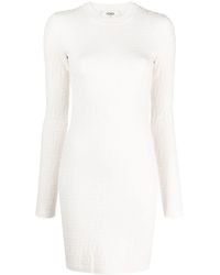 Fendi - Ff Pattern Mini Dress - Lyst