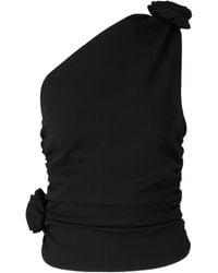 Magda Butrym - One-Shoulder-Top mit Rosendetail - Lyst