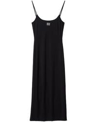 Miu Miu - Logo-Print Jersey Midi Dress - Lyst