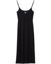 Miu Miu - Logo-Print Jersey Midi Dress - Lyst