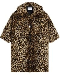 Givenchy - Abrigo Largo De Pelo Artificial Con Motivo De Leopardo - Lyst