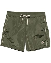 Moncler - Logo-Patch Drawstring-Waist Swim Shorts - Lyst
