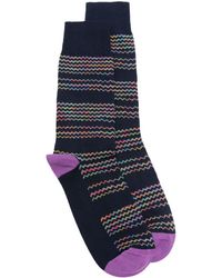 Paul Smith - Chevron-pattern Cotton Blend Socks - Lyst