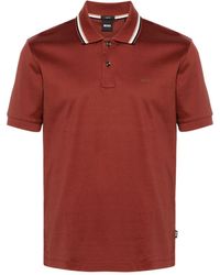 BOSS - Logo-print Cotton Polo Shirt - Lyst