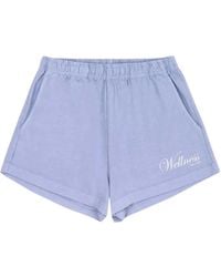 Sporty & Rich - Logo-Print Elasticated-Waist Shorts - Lyst