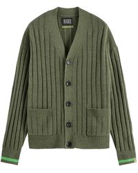 Scotch & Soda - Ribbed-Knit Patch-Pocket Cardigan - Lyst