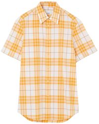 Burberry - Check-pattern Short-sleeve Cotton Shirt - Lyst