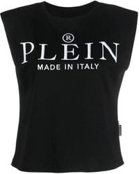 Philipp Plein - Logo-Print Cotton Tank Top - Lyst